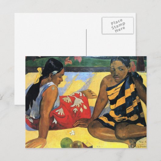 Eugène Henri Paul Gauguin - twee vrouwen uit Tahit Briefkaart (Voorkant / Achterkant)