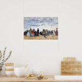Eugène Louis Boudin Beach in Trouville Poster (Keuken)