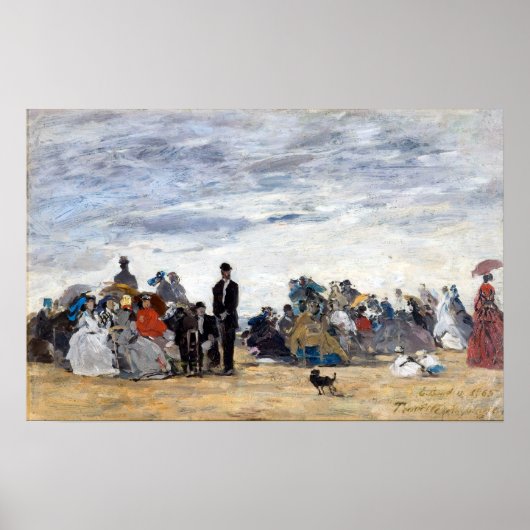 Eugène Louis Boudin Beach in Trouville Poster (Voorkant)