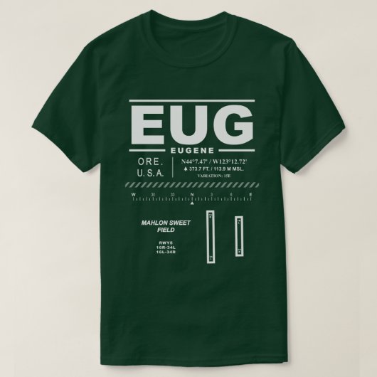 Eugene Mahlon Sweet Field Airport EUG T-Shirt (Design voorkant)