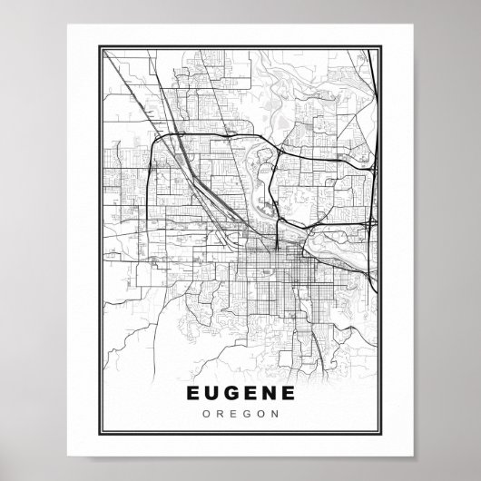 Eugene Map Poster (Voorkant)
