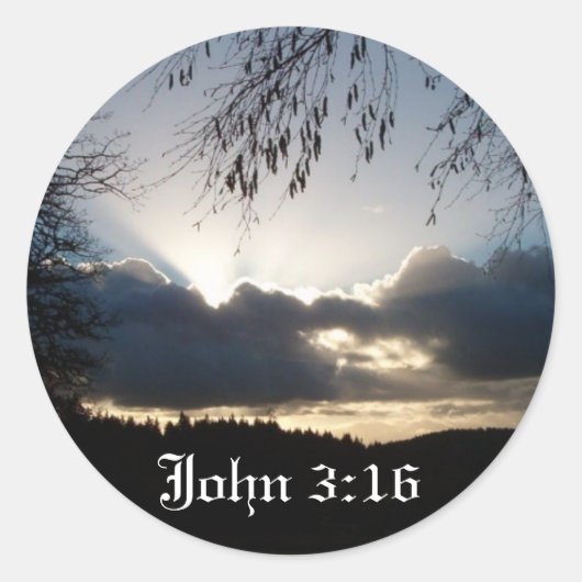 Eugene, OF...Johannes 3:16 Ronde Sticker (Voorkant)