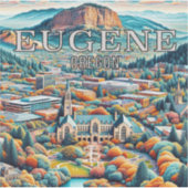 Eugene Oregon 3 inch Vinyl Sticker (Voorkant)