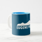 Eugene Oregon Alsjeblieft Tweekleurige Koffiemok (Voorkant links)