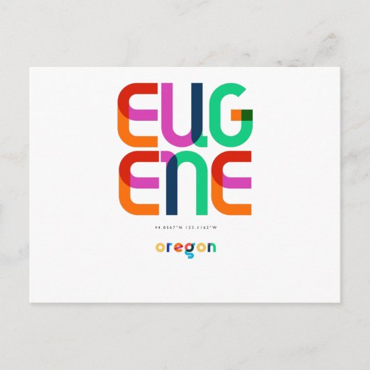 Eugene Oregon Mid Century, Pop Art, Briefkaart (Voorkant)