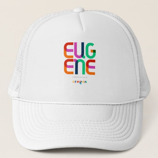 Eugene Oregon Mid Century, Pop Art, Trucker Pet (Voorkant)