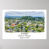 Eugene Oregon Poster, Aquarel, Op Maat Poster (Voorkant)
