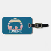 Eugene Oregon Retro Bear Bagagelabel (Voorkant horizontaal)