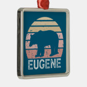 Eugene Oregon Retro Bear Metalen Ornament (Rechts)