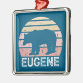 Eugene Oregon Retro Bear Metalen Ornament (Links)