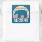 Eugene Oregon Retro Bear Vierkante Sticker (Tas)