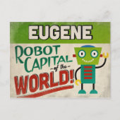 Eugene Oregon Robot - Funny Briefkaart (Voorkant)