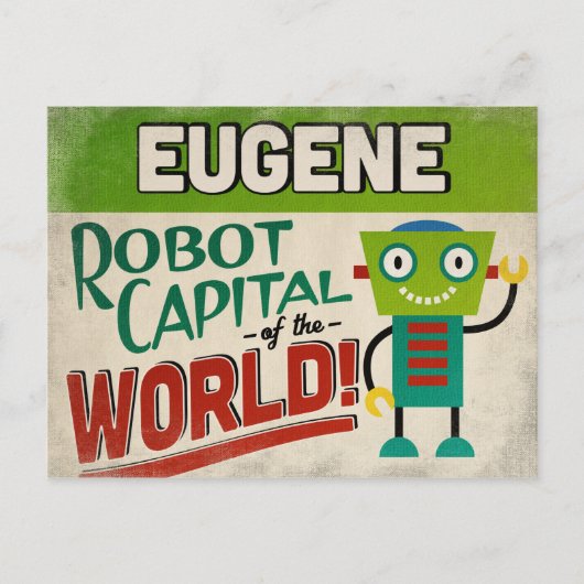 Eugene Oregon Robot - Funny Briefkaart (Voorkant)