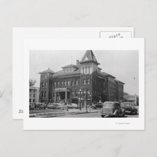 Eugene, Oregon Scene met foto van stadhuis Briefkaart (Voorkant / Achterkant)