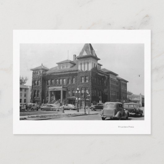 Eugene, Oregon Scene met foto van stadhuis Briefkaart (Voorkant)