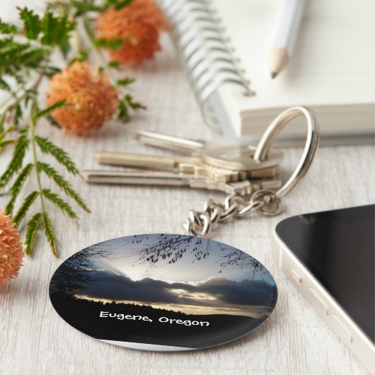 Eugene, Oregon Sunset Sleutelhanger (Zijkant)