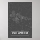 Eugene & Springfield, Oregon (zwart wit) Poster (Voorkant)