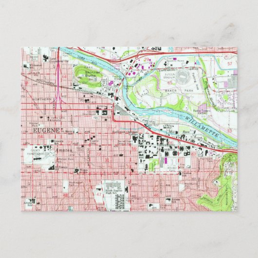 Eugene University of Oregon  kaart (Voorkant)