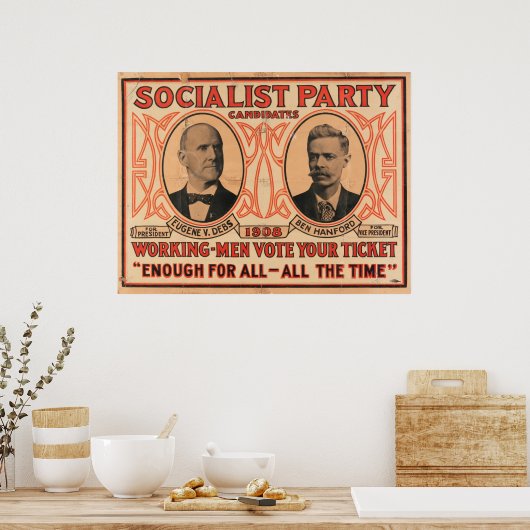 Eugene V. Debs Socialistische Partij 1908 Poster (Keuken)