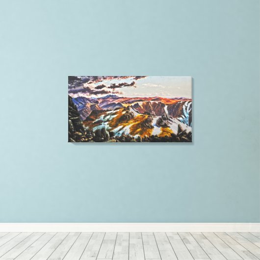 Eugene VON GUÉRard - Mount Townsend (Gewijzigd) Canvas Afdruk (Insitu (Houten vloer))