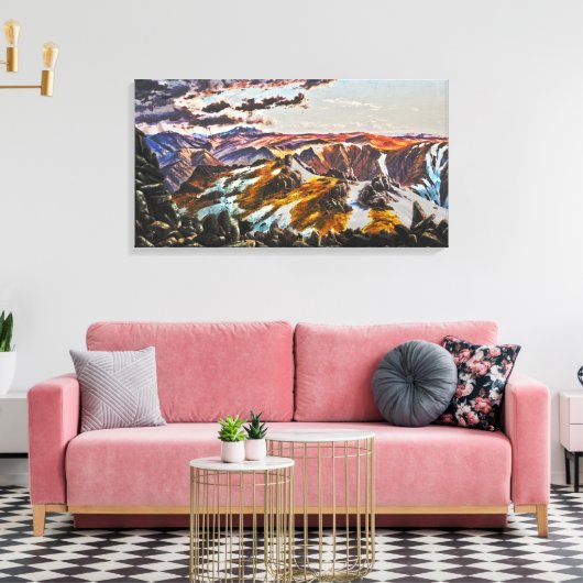 Eugene VON GUÉRard - Mount Townsend (Gewijzigd) Canvas Afdruk (Insitu (Woonkamer))