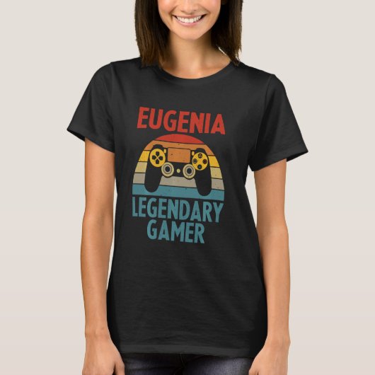 Eugenia Name Personalized Funny Gaming Geek Birth T-shirt (Voorkant)