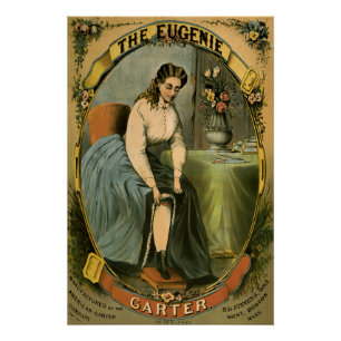 EUGENIE Garter Advertisement c. 1840 Perfect Poster