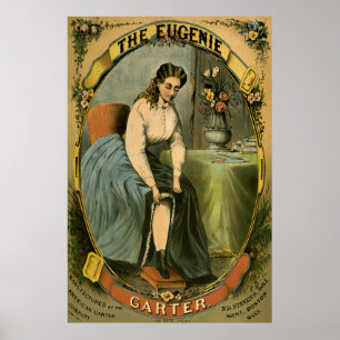 EUGENIE Garter Advertisement c. 1840 Poster