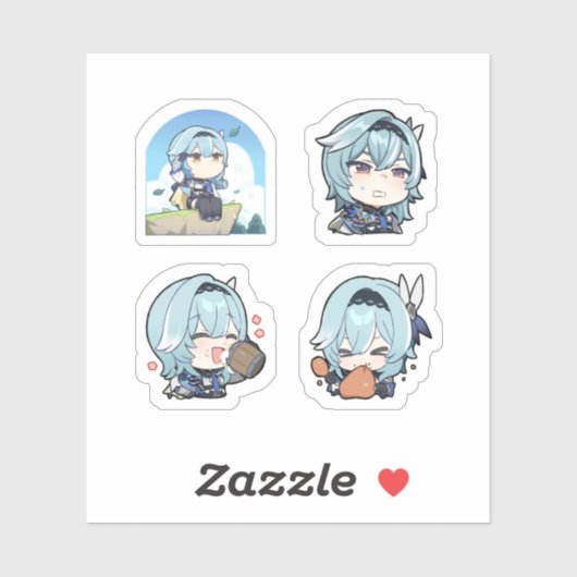 Eula Genshin Impact 4 Pack Sticker Sheet Extra Pac (Vel)