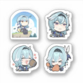 Eula Genshin Impact 4 Pack Sticker Sheet Extra Pac (Voorkant)