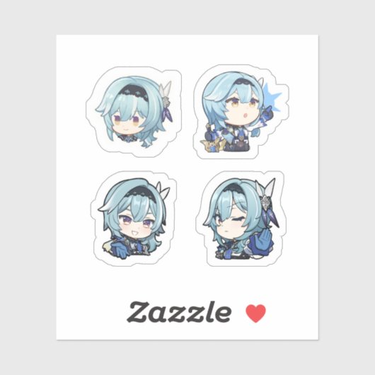 Eula Genshin Impact 4 Pack Sticker Sheet Extra Pac (Vel)