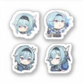 Eula Genshin Impact 4 Pack Sticker Sheet Extra Pac (Voorkant)