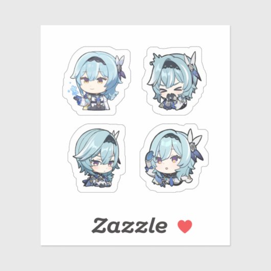 Eula Genshin Impact 4 Pack Sticker Sheet Extra Pac (Vel)