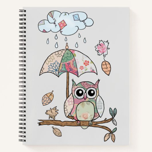 Eule im Regen Notitieboek (Voorkant)