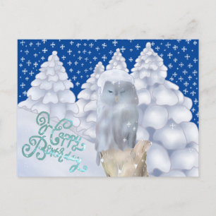 Eule im Schnee Briefkaart