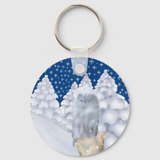 Eule im Schnee Sleutelhanger (Voorkant)