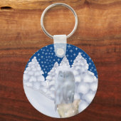 Eule im Schnee Sleutelhanger (Voorkant)