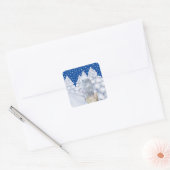 Eule im Schnee   Vierkante Sticker (Envelop)