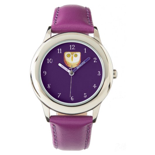 Eule in der Armbanduhr Horloge (Voorkant)