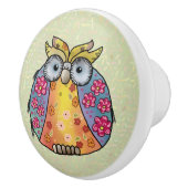 Eule mit Muster Keramische Knop (Rechts)