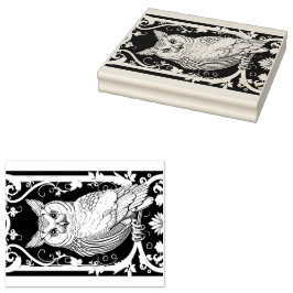 Eule mit Ornamenten Rubberstempel