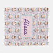 Eule mit Querstreifen muster pastellfarben Muster Fleece Deken (Voorkant (Horizontaal))