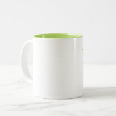 Eule mit Wassermelone Tweekleurige Koffiemok (Voorkant links)