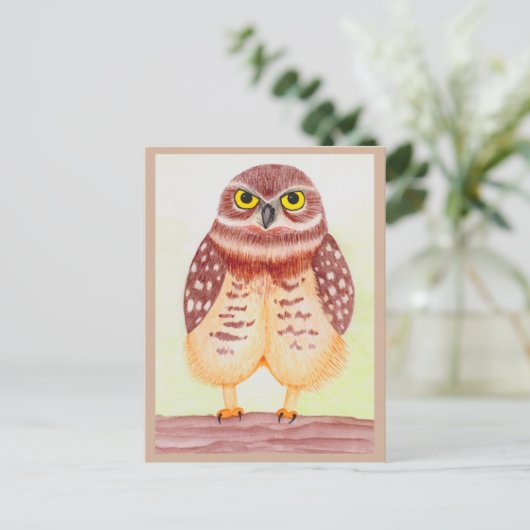 Eule Postkarte Briefkaart (Staand voorkant)