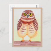 Eule Postkarte Briefkaart (Voorkant / Achterkant)