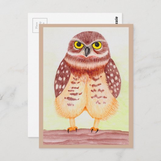 Eule Postkarte Briefkaart (Voorkant / Achterkant)