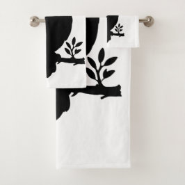 Eule - Scherenschnitt Bad Handdoek