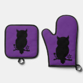 Eule - Scherenschnitt Ovenwant & Pannenlap Set (Voorkant)