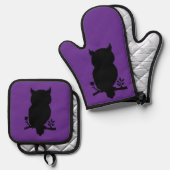 Eule - Scherenschnitt Ovenwant & Pannenlap Set (Voorkant / Achterkant)