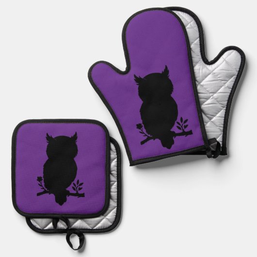 Eule - Scherenschnitt Ovenwant & Pannenlap Set (Voorkant / Achterkant)